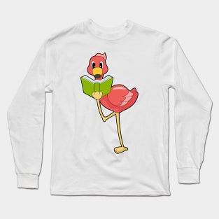 Flamingo Nerd Book Long Sleeve T-Shirt